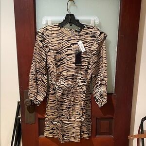 Rails Tan and Black Animal Print Dress